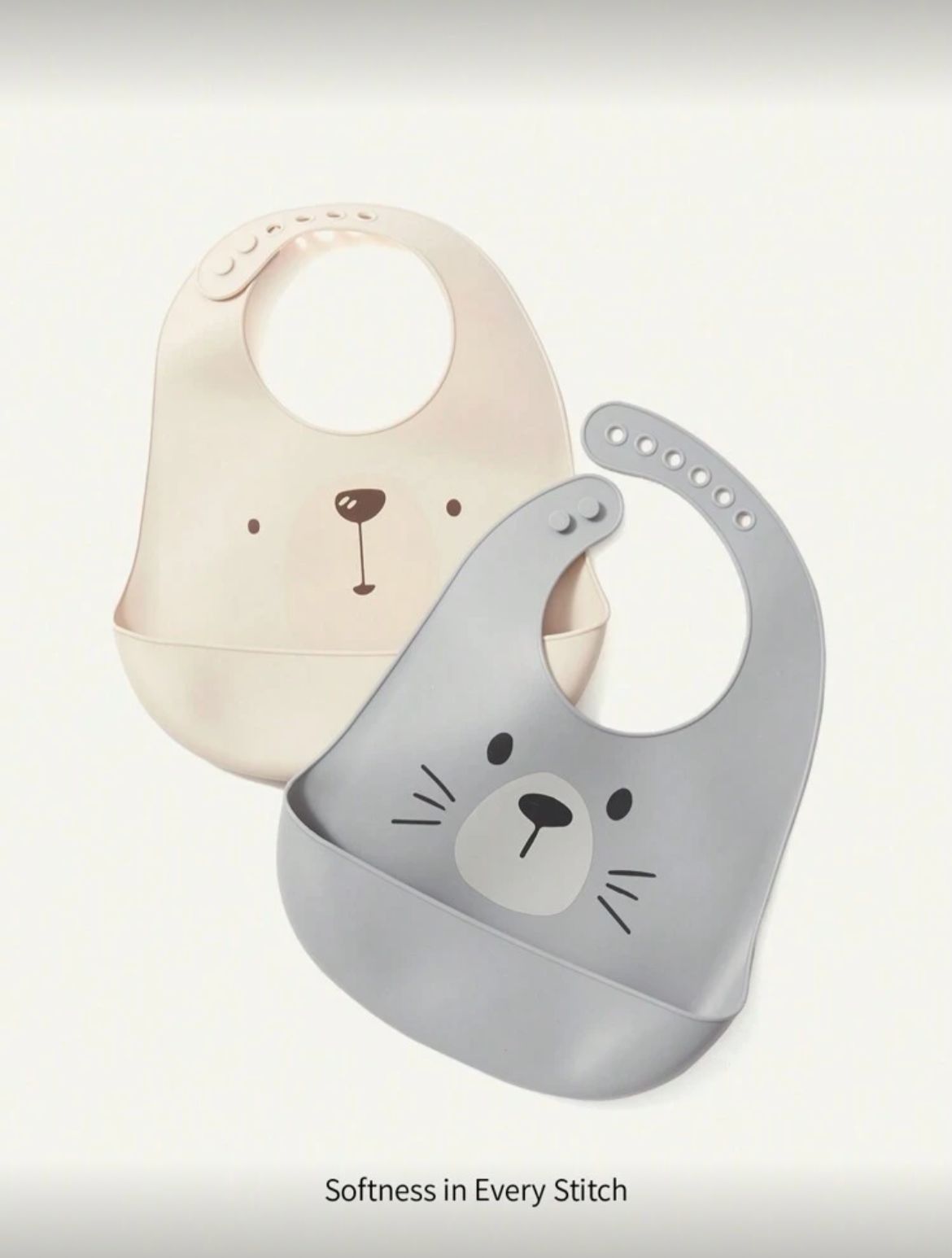 Babadores impermeáveis de silicone com design de animais, práticos e fáceis de limpar