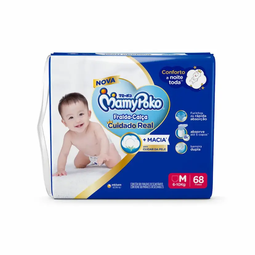 Fralda macia com excelente custo-benefício e ótima absorção